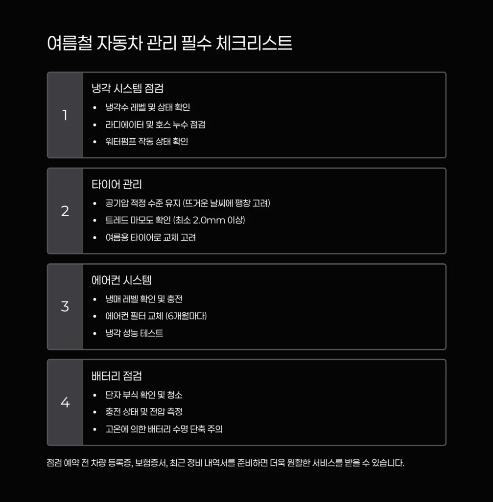 여름 자동차 관리