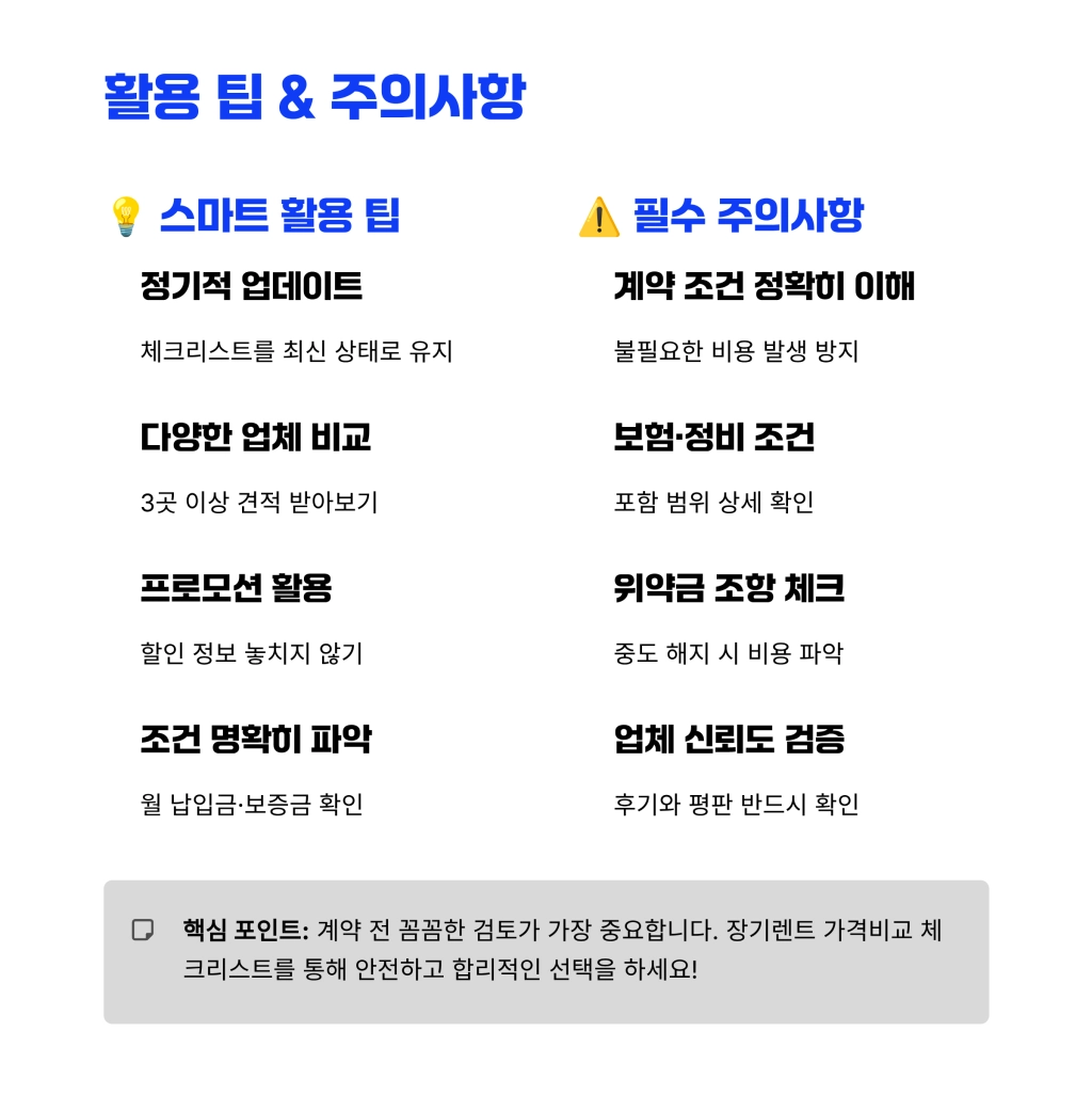 장기렌트 가격비교