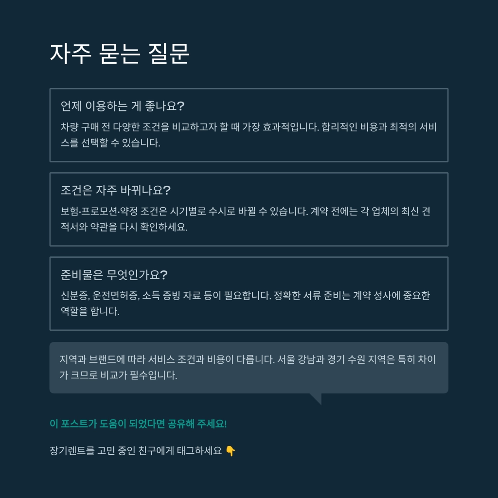 장기렌트 가격비교